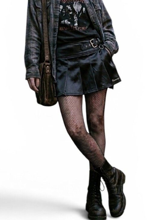 Rampage Dresses & Skirts - Vintage Rampage Black Satin Mini Skirt Buckle Waist 90s Y2K Office Siren 9